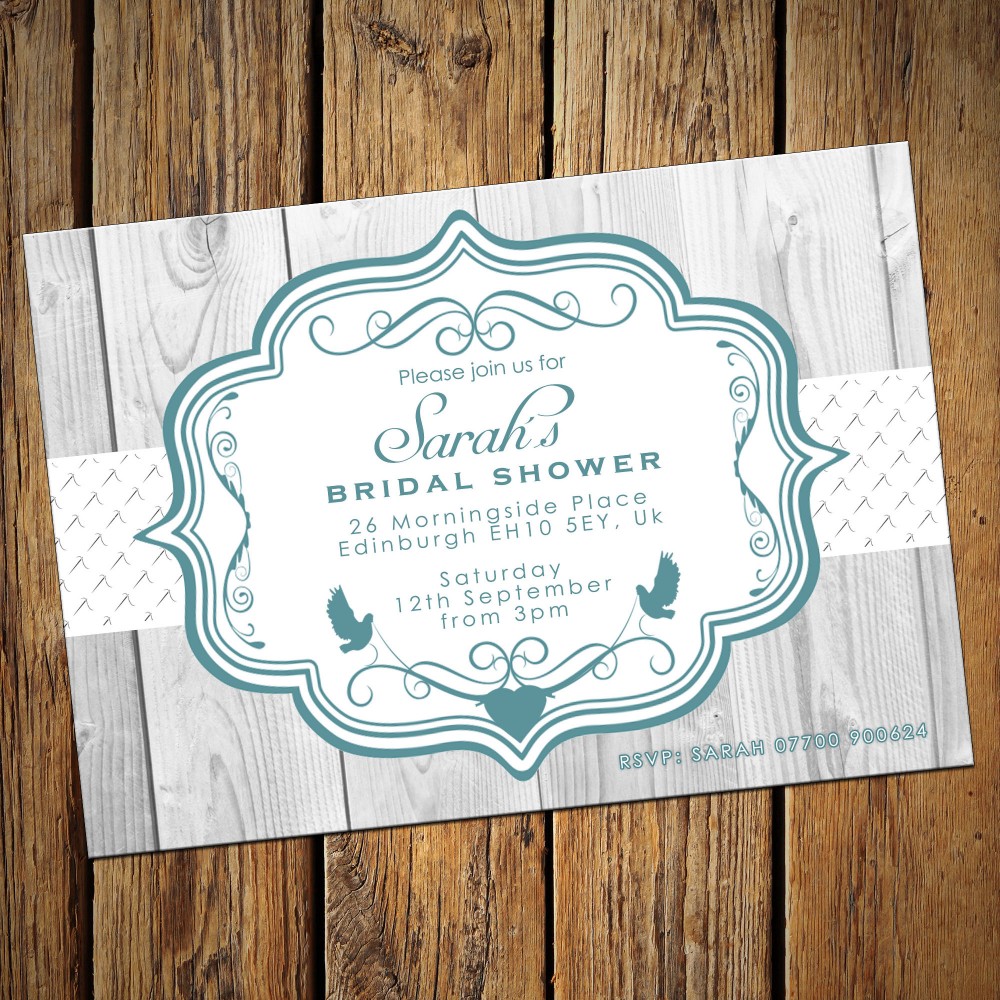 Bridal Wedding Shower Invitations & Envelopes - Design No 2 Bridal Wedding Shower Invitations & Envelopes - Design No 2
